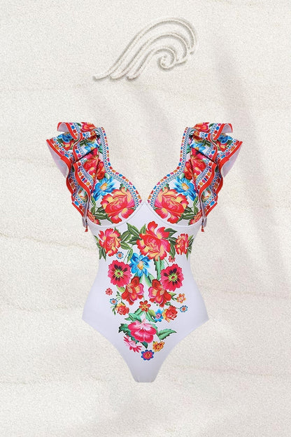 Amora™ Livia Vintage Floral Baskılı İki Parça Mayo Takımı
