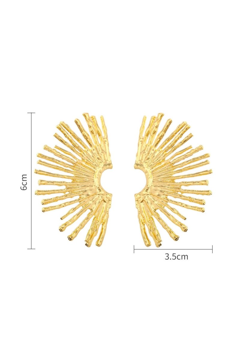 Amora™ Metalik Sektör Yarım Daire Küpeler