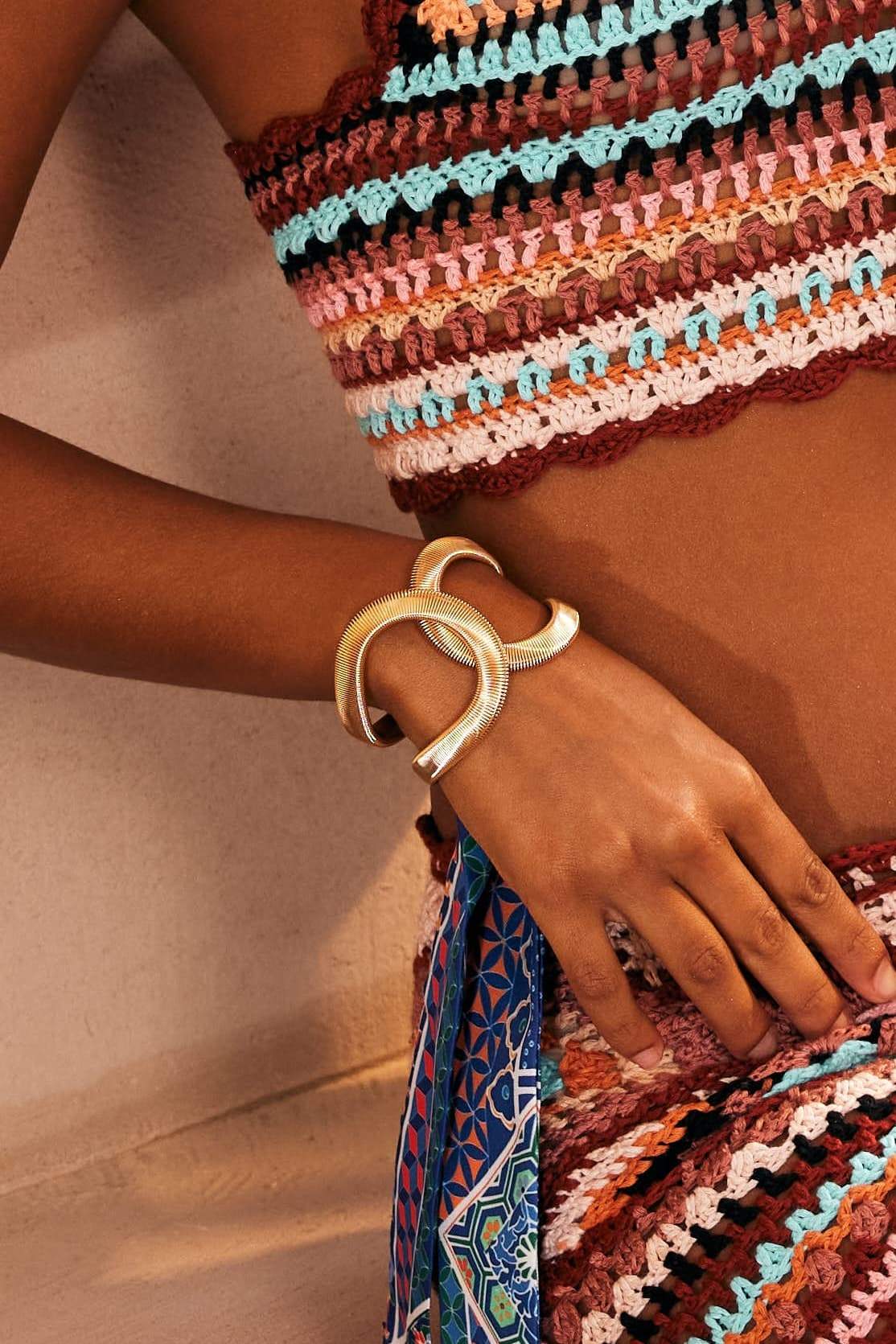 Amora™ Metalik Dokulu Geometrik Bileklik