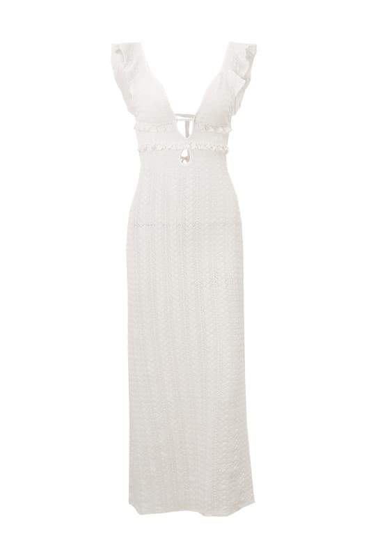 Amora™ Muriel Ruffle Cut-out Örme Uzun Elbise