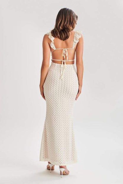 Amora™ Muriel Ruffle Cut-out Örme Uzun Elbise