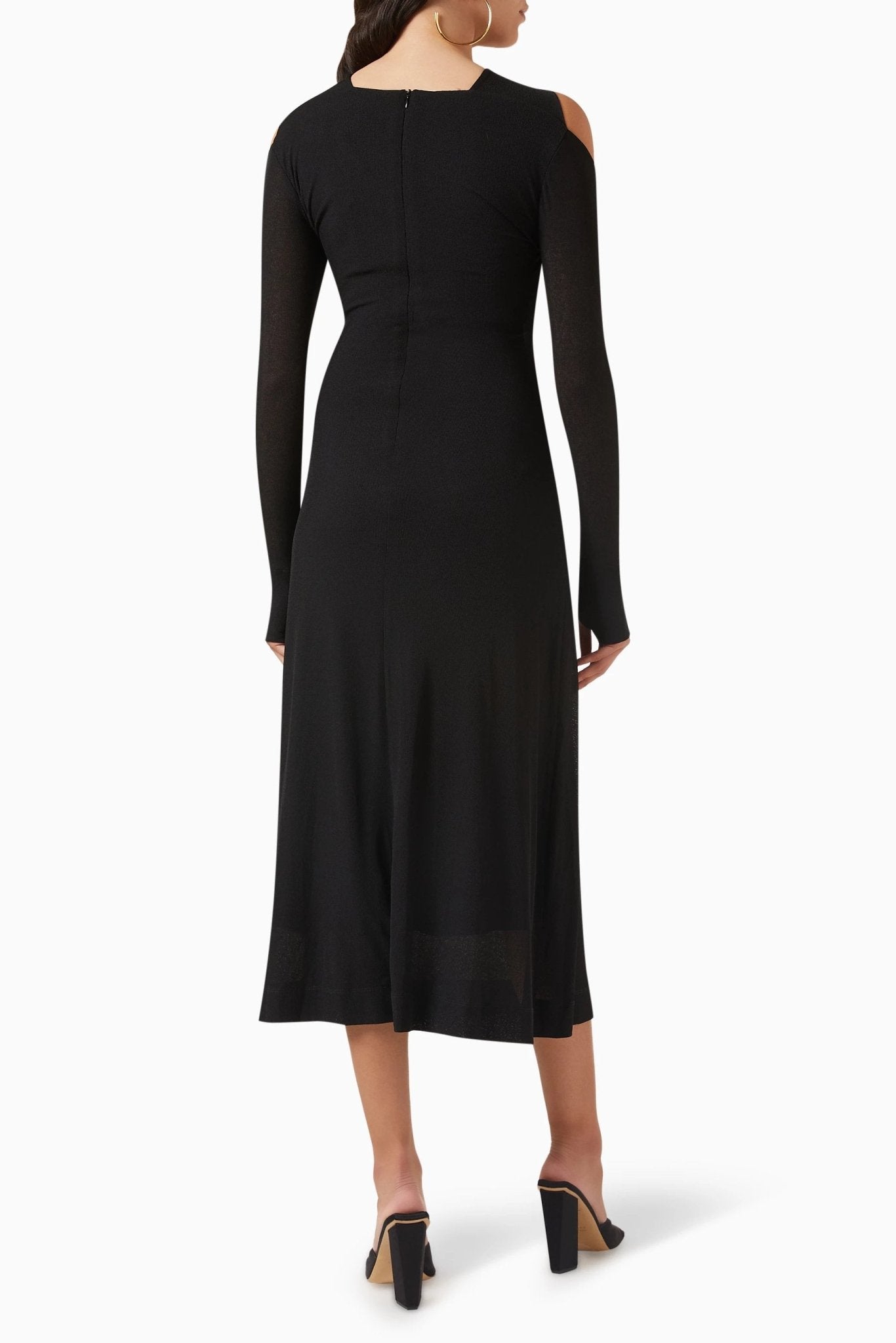 Amora™ Nita Cut-out Çapraz Göğüs Midi Örgü Elbise