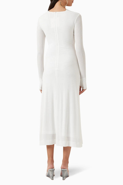 Amora™ Nita Cut-out Çapraz Göğüs Midi Örgü Elbise