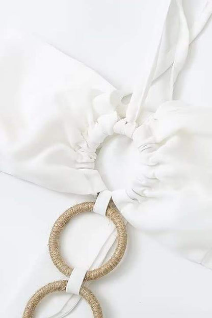 Amora™ Rebecca Halter Yaka Püsküllü Uzun Elbise