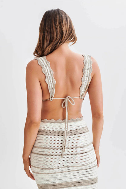 Amora™ Sandra Tığ İşi Çizgili Set