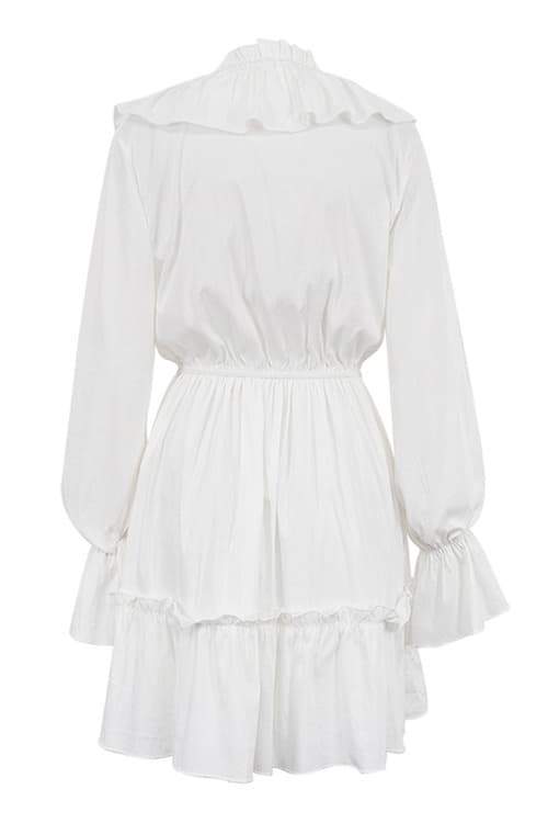 Amora™ Sharon V Yaka Volanlı Mini Elbise