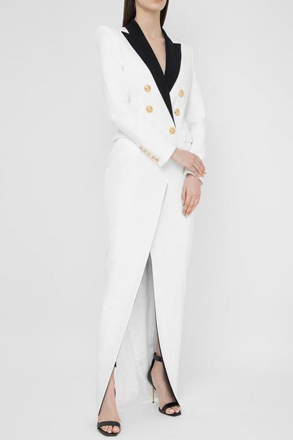 Amora™ Silas Colorblock Smokin Uzun Blazer Elbise