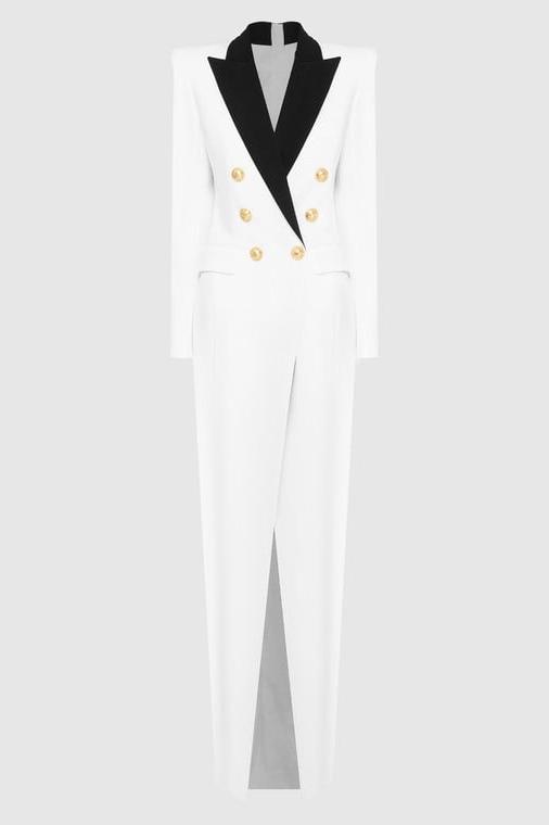 Amora™ Silas Colorblock Smokin Uzun Blazer Elbise