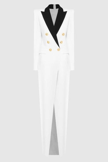 Amora™ Silas Colorblock Smokin Uzun Blazer Elbise