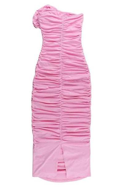 Amora™ Tina Çiçek Straplez Midi Elbise