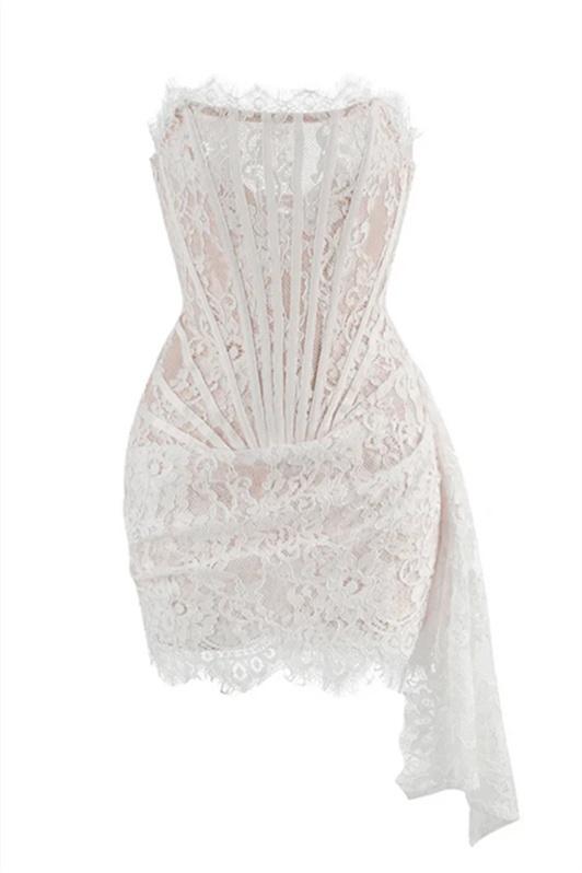 Amora™ Venus Straplez Dantel Korse Mini Elbise